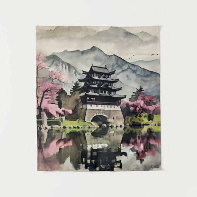 Spring Castle Wall Scroll Tapestry (Front)