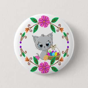 Spring Cat Button