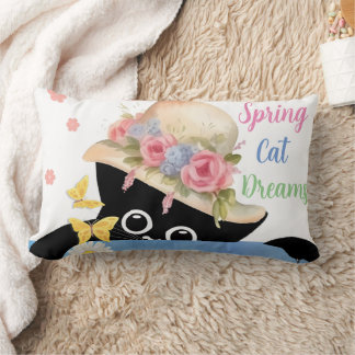 Spring Cat Dreams  Lumbar Pillow
