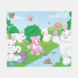 Spring Celebration Egg Hunt Fleece Blanket