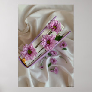 Spring Chapters: Purple Blooms & Silk Book Art Poster
