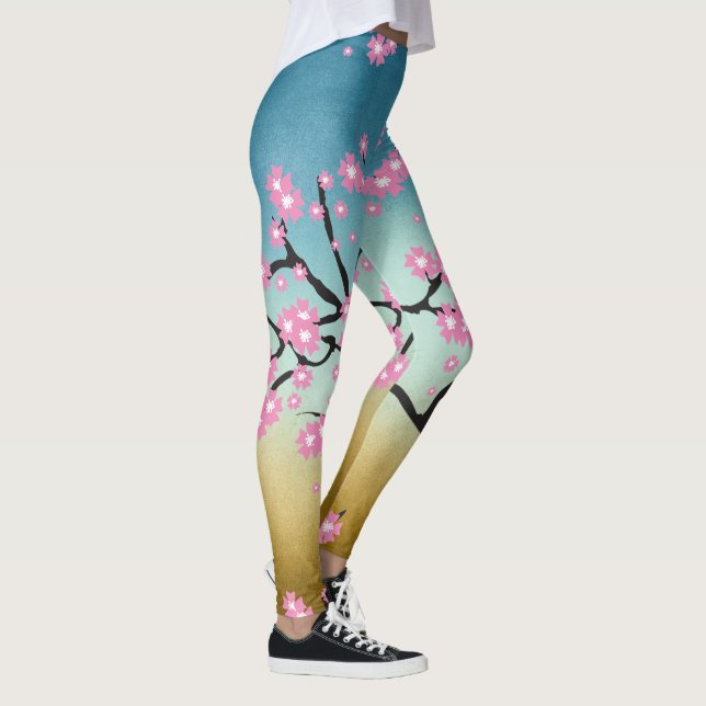 Spring Cheerful Cherry Blossom Leggings (Right)
