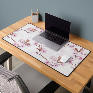 Spring Cherry Blossom Branches Desk Mat