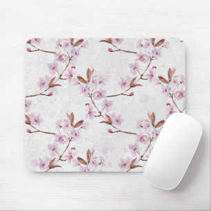 Spring Cherry Blossom Branches Mouse Pad