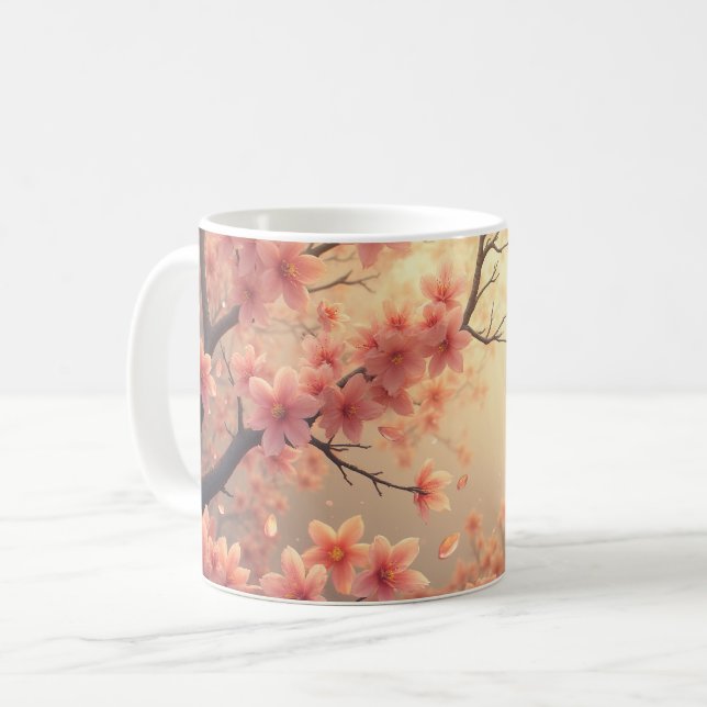 Spring cherry blossom coffee mug (Front Left)
