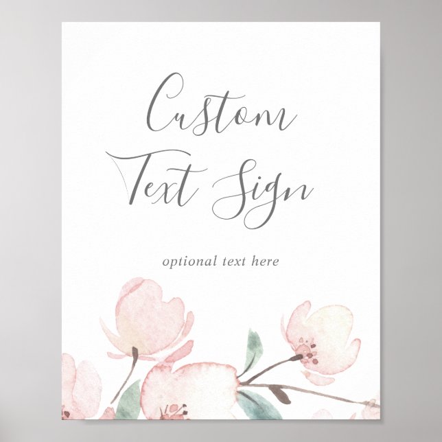 Spring Cherry Blossom Custom Text Sign (Front)