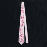 Spring Cherry Blossom Elegant Wedding Neck Tie<br><div class="desc">A lovely, pink, watercolor painting of spring cherry blossoms decorates this wedding neck tie that is perfect for a modern, stylish wedding. A nice gift for a groomsman, the father of the bride or other men in the wedding party. Personalize it with the bride and groom's names and wedding date,...</div>