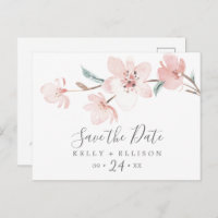 Spring Cherry Blossom Enregistrer la date Carte po