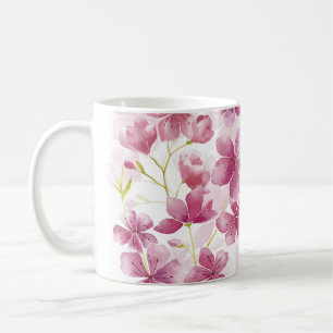 Spring Cherry Blossom Floral Watercolor Style Coffee Mug