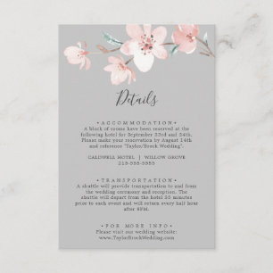Spring Cherry Blossom Grey Details Enclosure Card