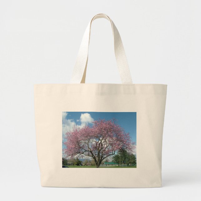 spring cherry blossom large tote bag (Front)