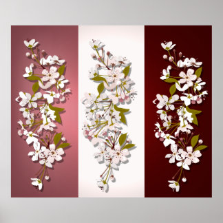 Spring Cherry Blossom Panels Print