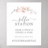 Spring Cherry Blossom Selfie Station Hashtag Sign