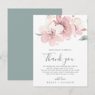 Spring Cherry Blossom Thank You Reception Card