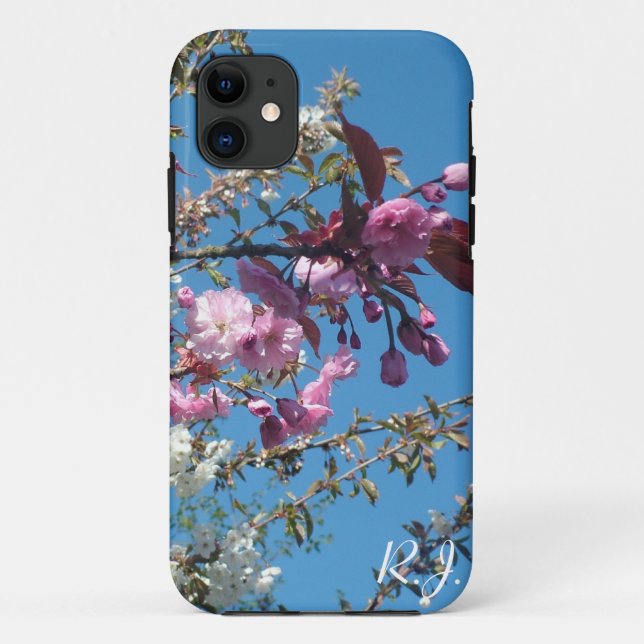 spring cherry blossom tree in blue sky Case-Mate iPhone case (Back)