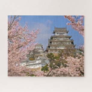Spring Cherry Blossoms at Himeji Castle in Japan Jigsaw Puzzle