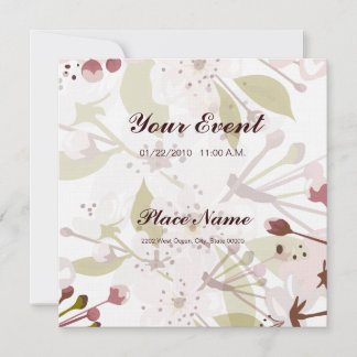 Spring Cherry Blossoms Invitation 5.25 x 5.25