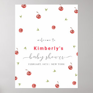 Spring Cherry Sweet Baby Shower Welcome Sign