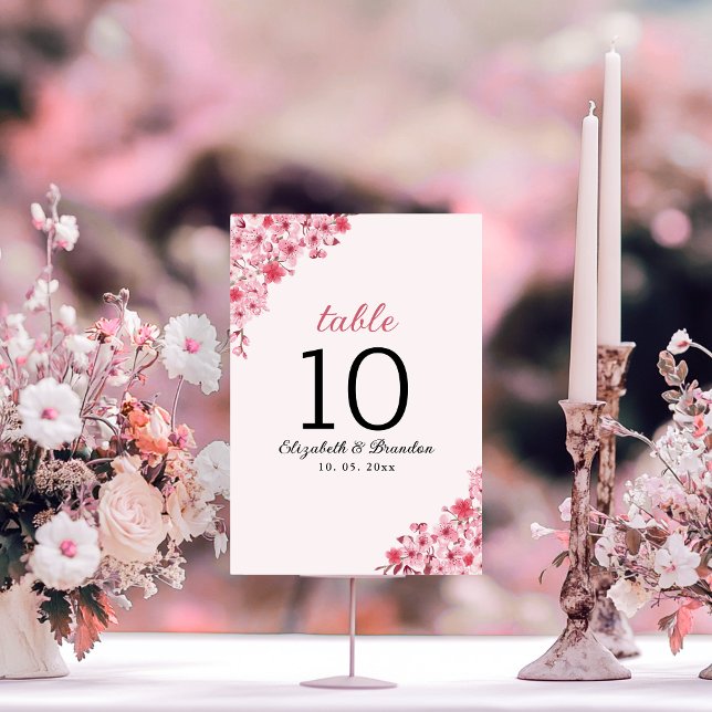 Spring Cherry Wedding – Sakura Flower  Table Number (Creator Uploaded)
