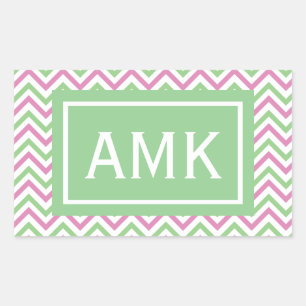Spring Chevron Monogram Sticker