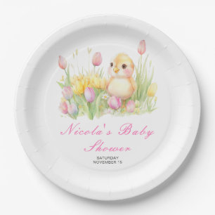 Spring Chick Baby Shower Paper Plate