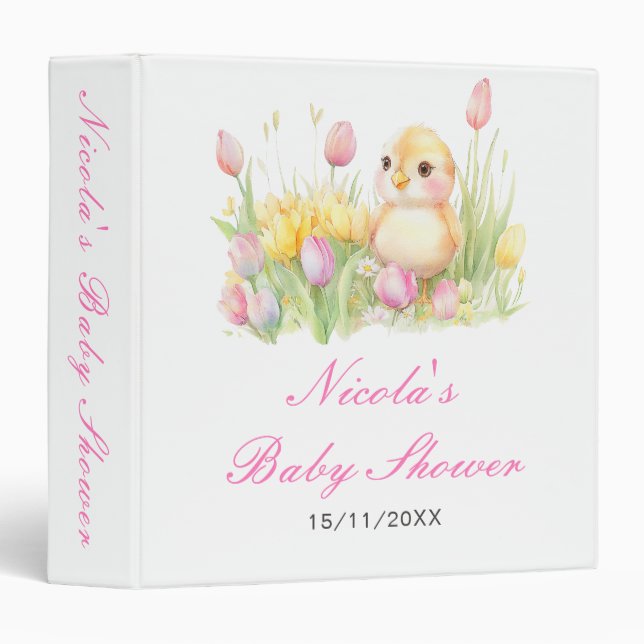Spring Chick Baby Shower Photo Album Binder (Front/Spine)