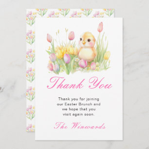 Spring Chick Easter Brunch Thank You Card