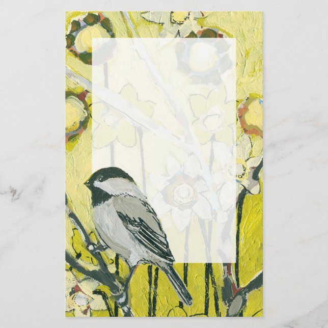 Spring Chickadee Stationery (Front)