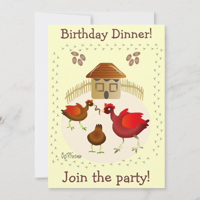 Spring chicken art card any occasion-customize! (Front)