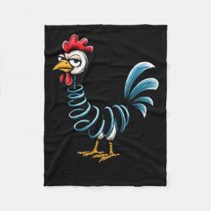 Spring Chicken Chicken On Go Stick Funny Chicken  Fleece Blanket