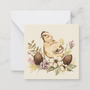 Spring Chicken with Floral Easter Eggs Card