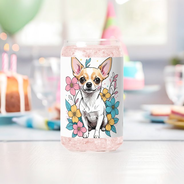 Spring Chihuahua Can Glass (Insitu (Birthday))