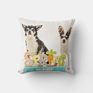 Spring Chihuahua's Throw Pillow