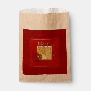 Spring Chinese Pig  New Year 2019 craft Favour Bag