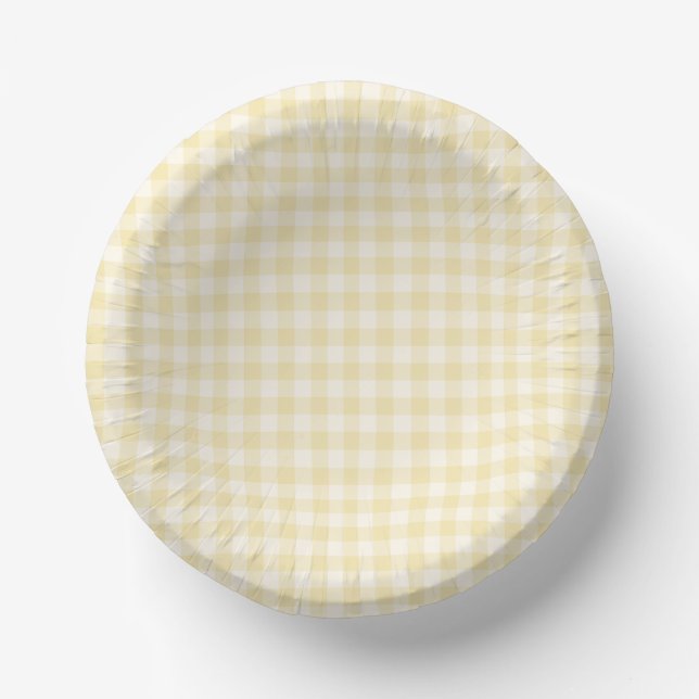 Spring Classic Gingham | Buttercream  Paper Plate (Front)