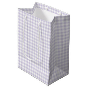 Spring Classic Gingham Dusty Lavender Medium Gift Bag