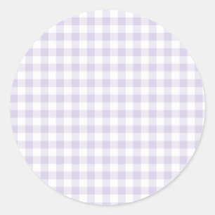 Spring Classic Gingham Dusty Lavender Round Sticker