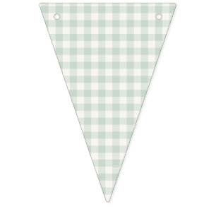 Spring Classic Gingham Muted Sage Bunting Flags