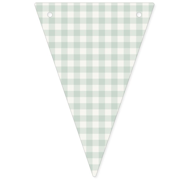 Spring Classic Gingham | Muted Sage Bunting Flags (First Flag)