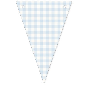 Spring Classic Gingham Powder Blue Bunting Flags