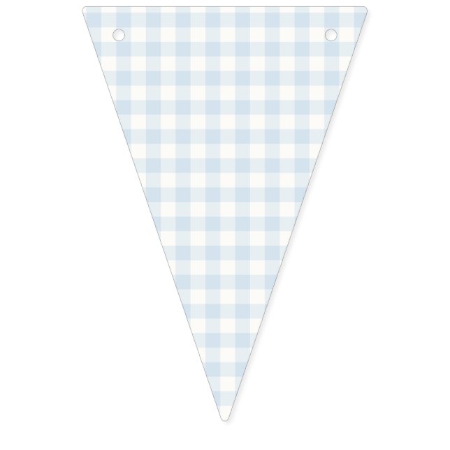 Spring Classic Gingham | Powder Blue Bunting Flags (First Flag)