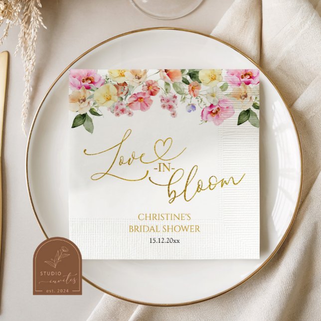 Spring Colorful Floral Bridal Shower Napkin (Creator Uploaded)