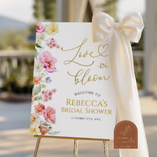 Spring Colorful Floral Bridal Shower Welcome Sign
