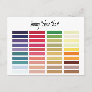 Spring Colour Chart Postcard