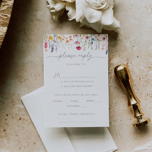 Spring Colour Wildflower Wedding Menu Choice RSVP