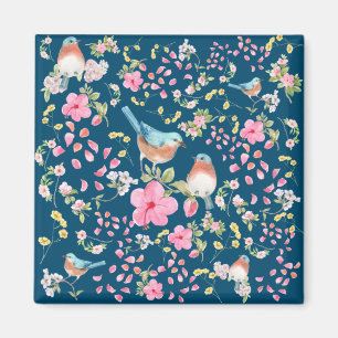 Spring Colourful Birds and Flowers       Magnet