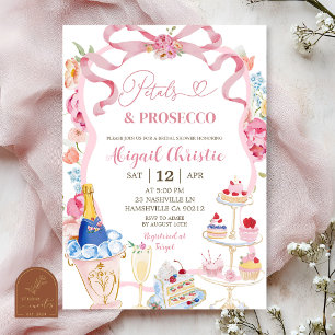 Spring Colourful Floral Coquette Bow Bridal Shower Invitation