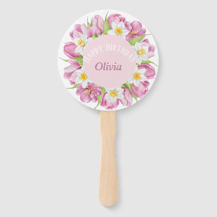 Spring Colourful Flower Kids Birthday Hand Fan