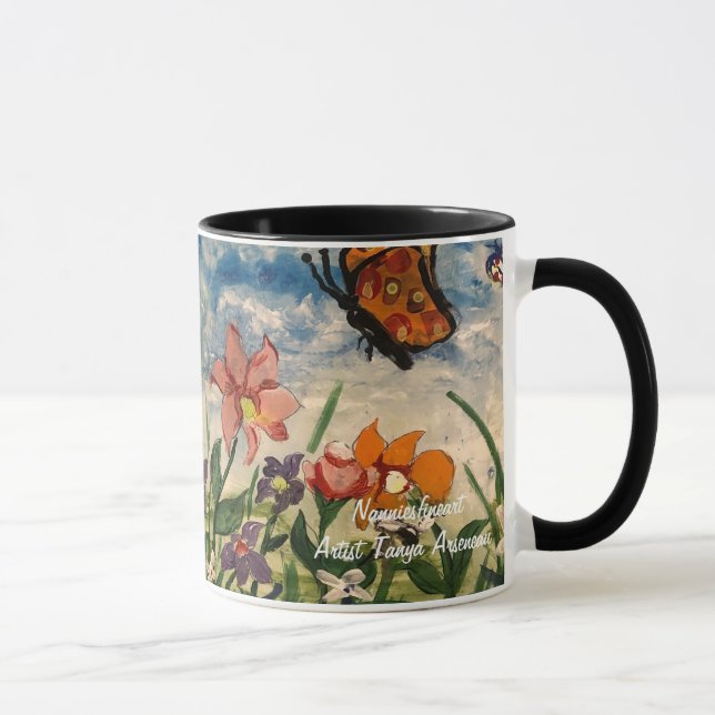 Spring colourful Original Artwork back to sch Mug (Right)