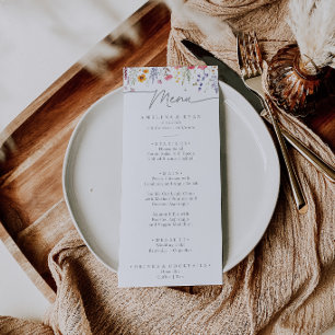 Spring Colourful Wildflower Dinner Menu